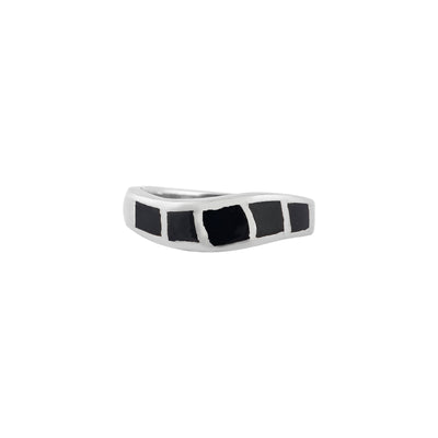 Bold Black Enamel Silver Ring for Him - Flâneur Global® | FG | 925 Fine Silver Jewelry & Accessories