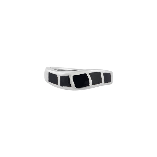 Bold Black Enamel Silver Ring for Him - Flâneur Global® | FG | 925 Fine Silver Jewelry & Accessories