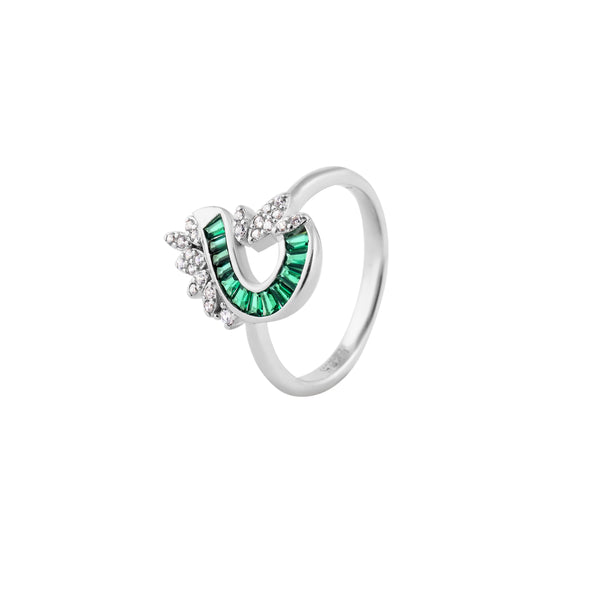 Emerald Cascade Silver Ring for her