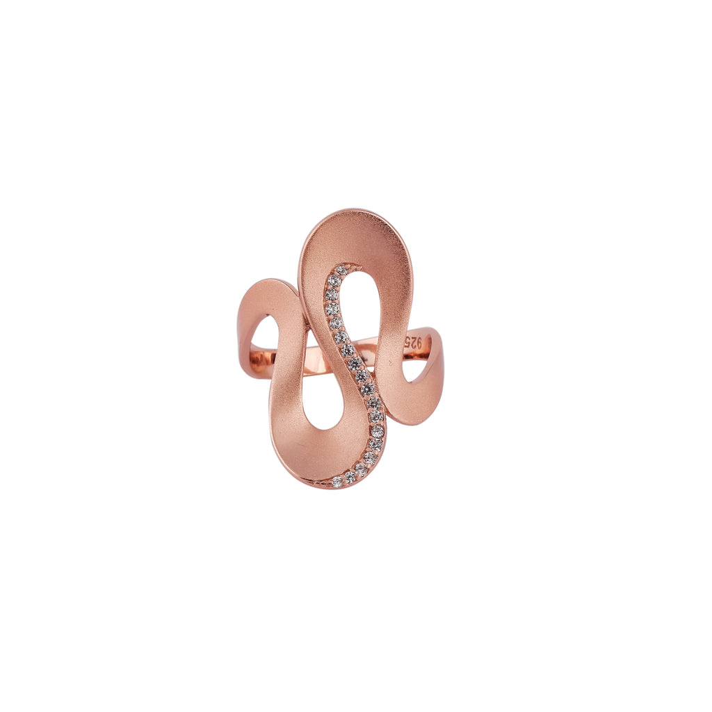 Abstract Pave Rose Gold Ring for her