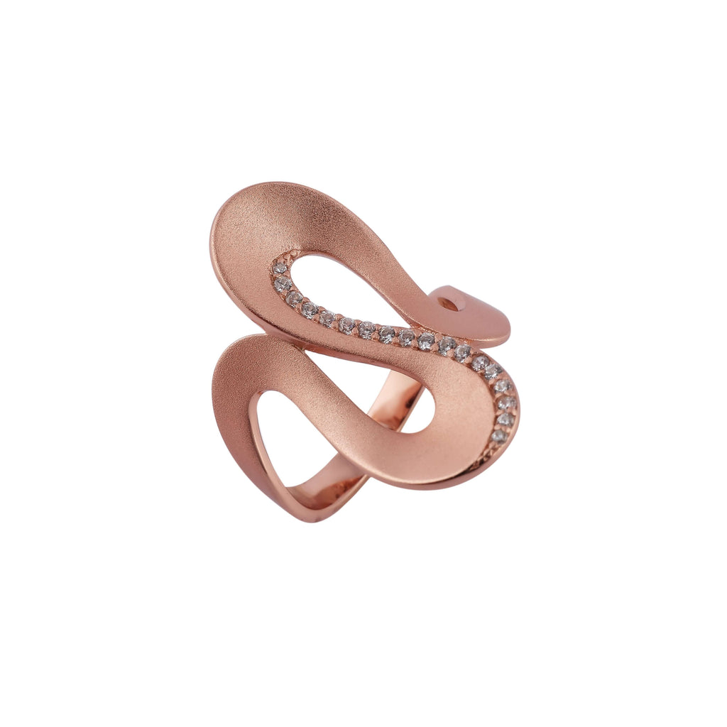 Abstract Pave Rose Gold Ring for her