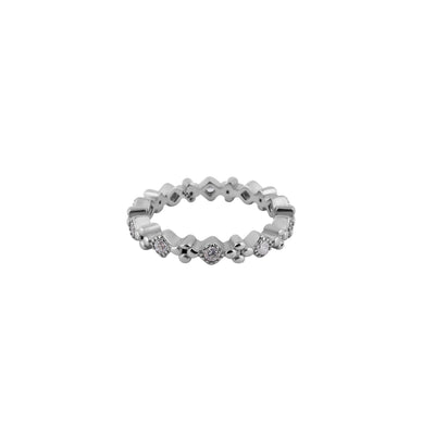 Geometric Pave Silver Band for her