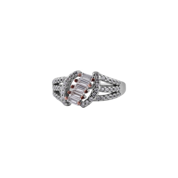 Braided Pave and Baguette CZ Silver Ring for her - Flâneur Global® | FG | 925 Fine Silver Jewelry & Accessories