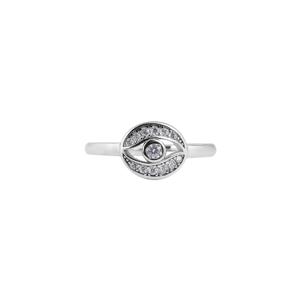 Evil Eye Pave Silver Ring for her - Flâneur Global® | FG | 925 Fine Silver Jewelry & Accessories