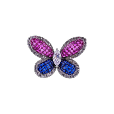 Butterfly Design CZ Statement Ring