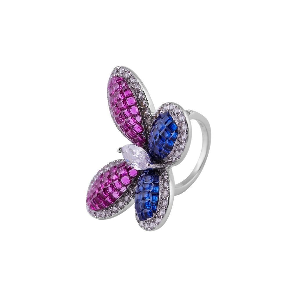 Butterfly Design CZ Statement Ring