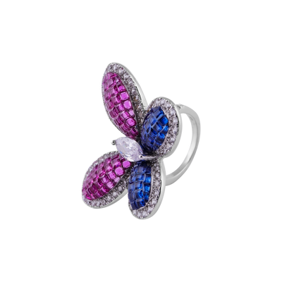 Butterfly Design CZ Statement Ring