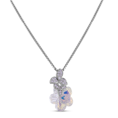 Butterfly & Flower Pendant Necklace