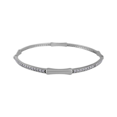 Bracelet A – Bamboo-Inspired Bangle with Crystal Accents