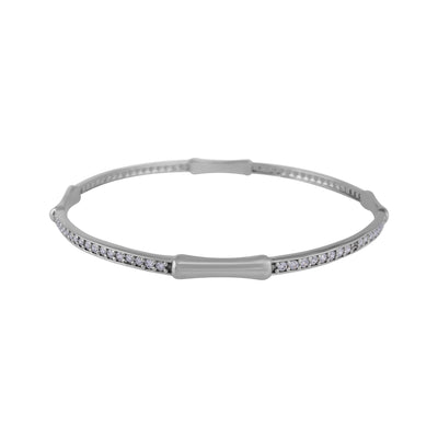 Bracelet A – Bamboo-Inspired Bangle with Crystal Accents