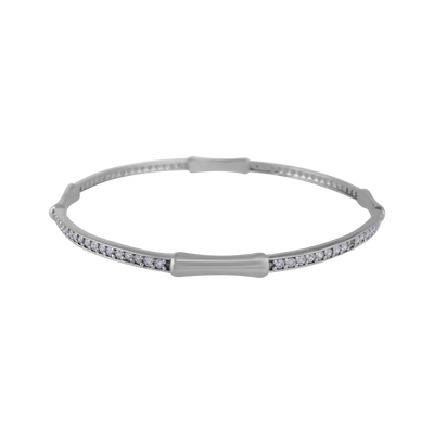 Bracelet A – Bamboo-Inspired Bangle with Crystal Accents