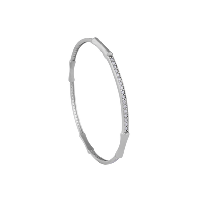 Bracelet A – Bamboo-Inspired Bangle with Crystal Accents