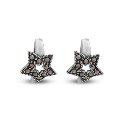 Starlit Vintage Silver Hoops