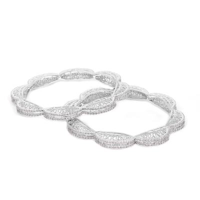Filigree Cubic Zirconia Bangles - Flâneur Global® | FG | 925 Fine Silver Jewelry & Accessories