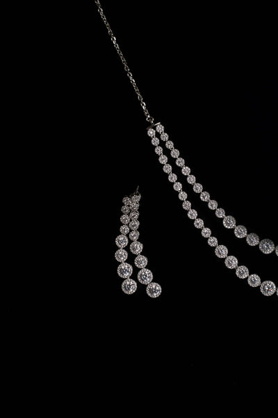 Elegant Double Row Diamond Necklace - Flâneur Global® | FG | 925 Fine Silver Jewelry & Accessories