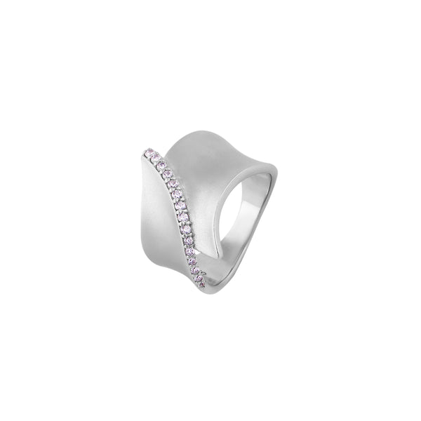 Modern Pave Accent Silver Wrap Ring for her