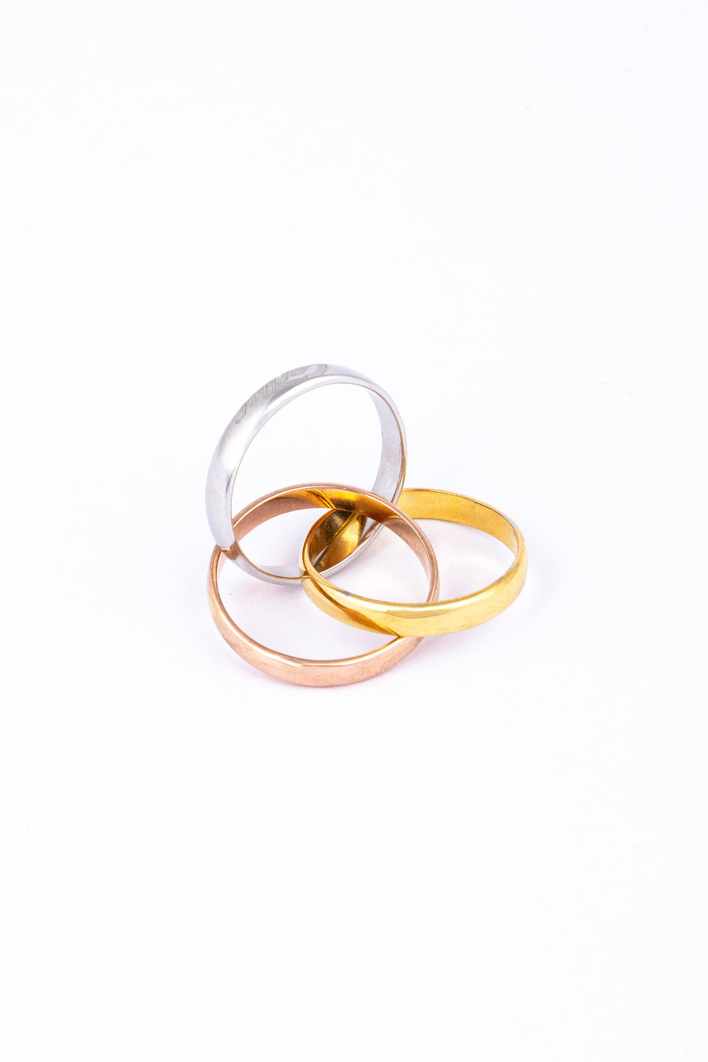 Tri-Color Interlocking Rings - Flâneur Global® | FG | 925 Fine Silver Jewelry & Accessories