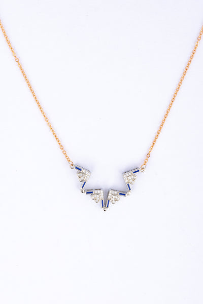 Elegant Heart and Sapphire Cross Pendant Necklace - Flâneur Global® | FG | 925 Fine Silver Jewelry & Accessories