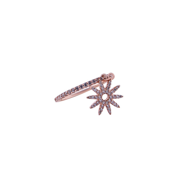 Dangle Starburst Pave Rose Gold Ring for her
