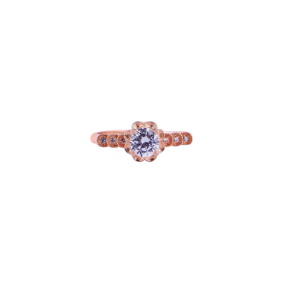 Floral Halo Rose Gold Ring for her