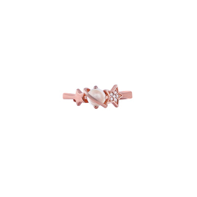 Star and Heart Mother of Pearl Rose Gold Ring for her