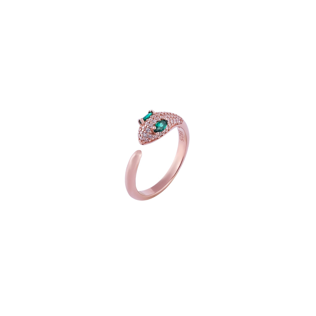 Serpent Pave Rose Gold Ring for her