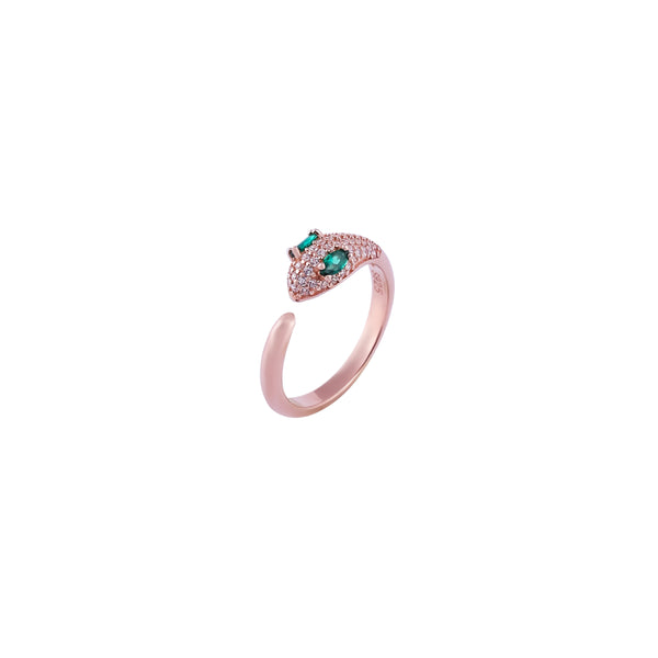 Serpent Pave Rose Gold Ring for her
