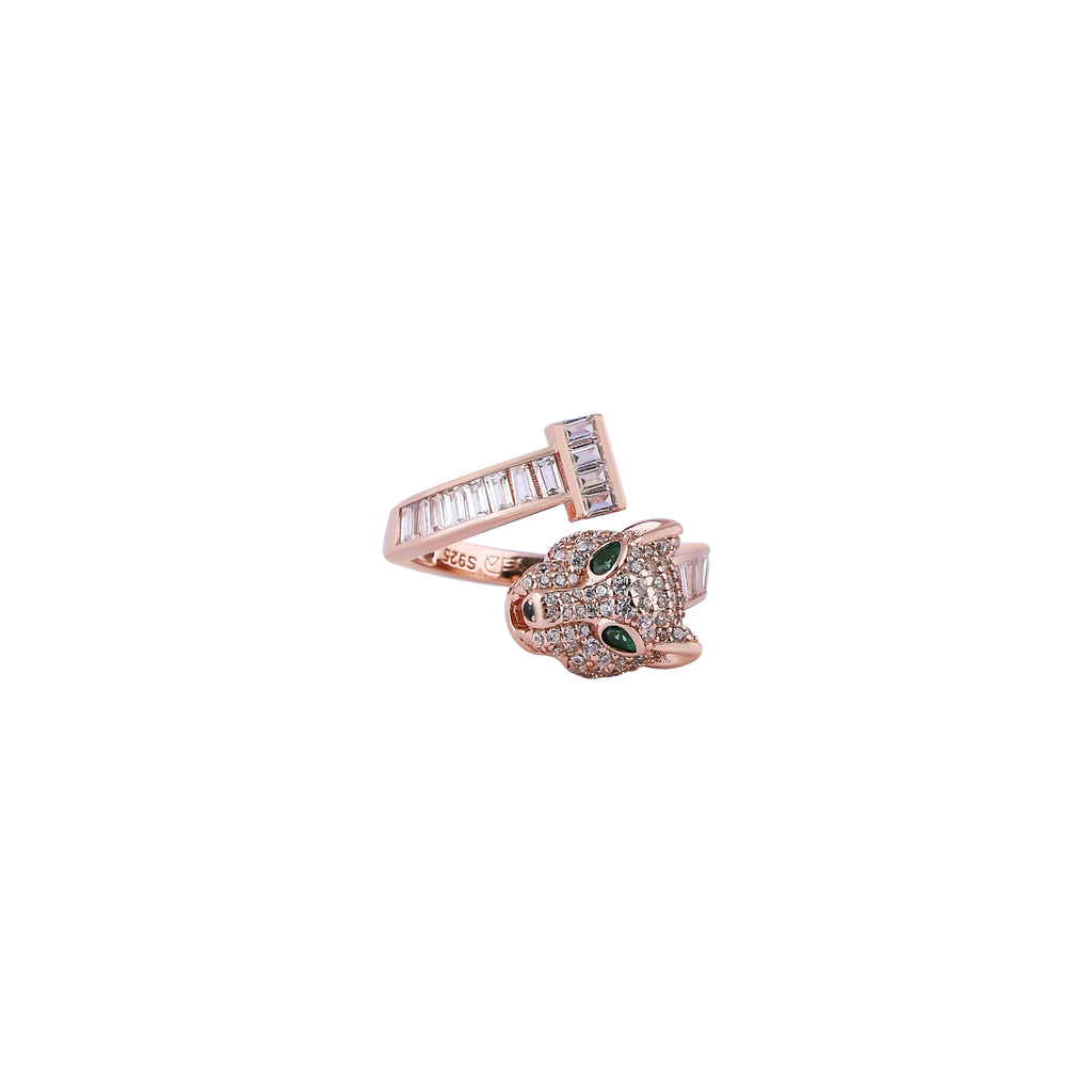 Panther Head Pave Rose Gold Ring for her