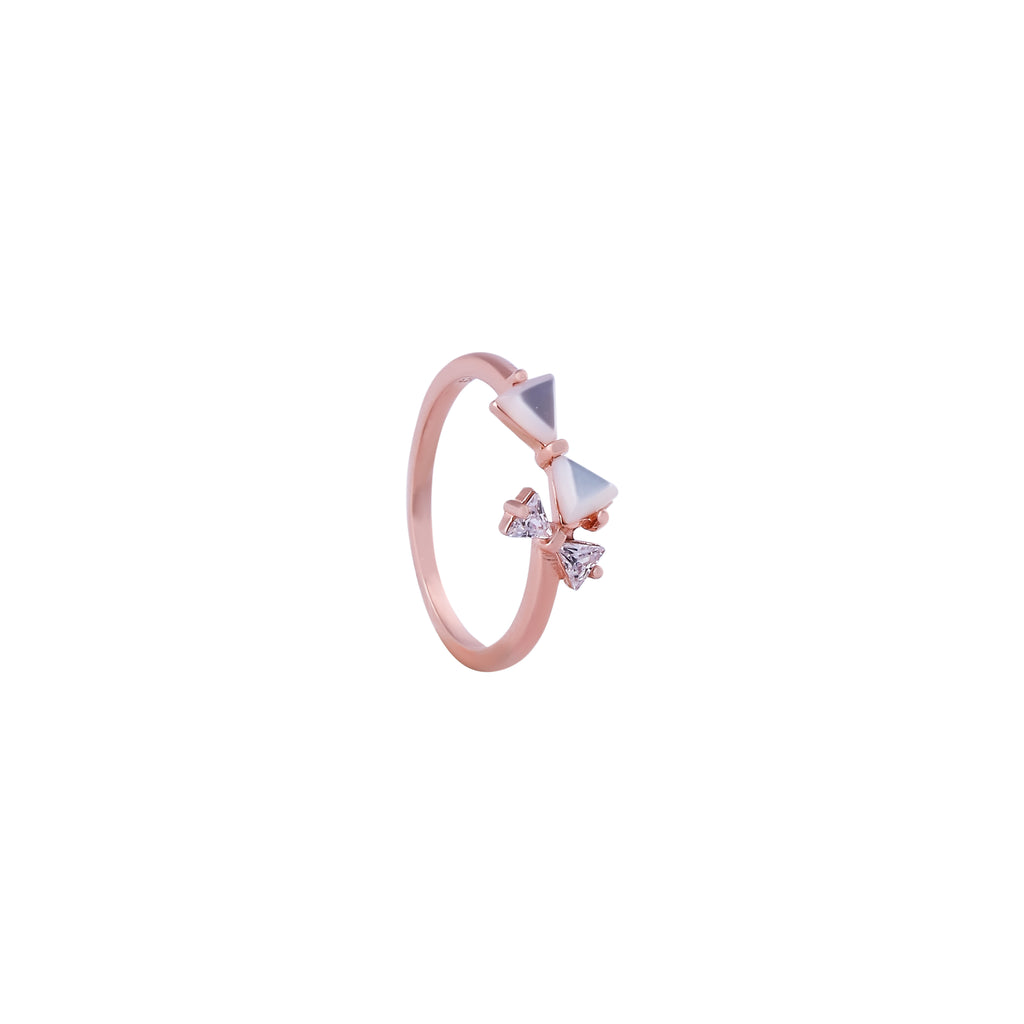 Triangle Mother of Pearl Rose Gold Ring for her