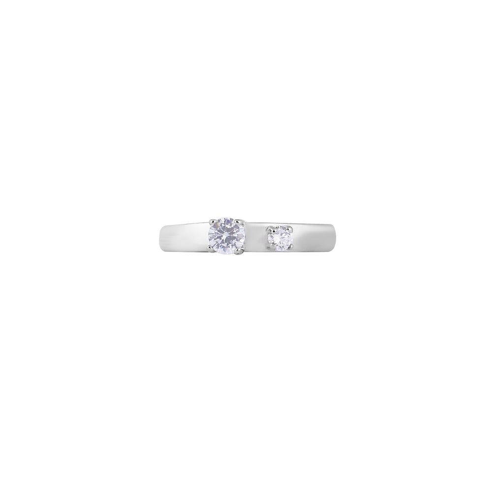 Two Stone CZ Silver Ring for her