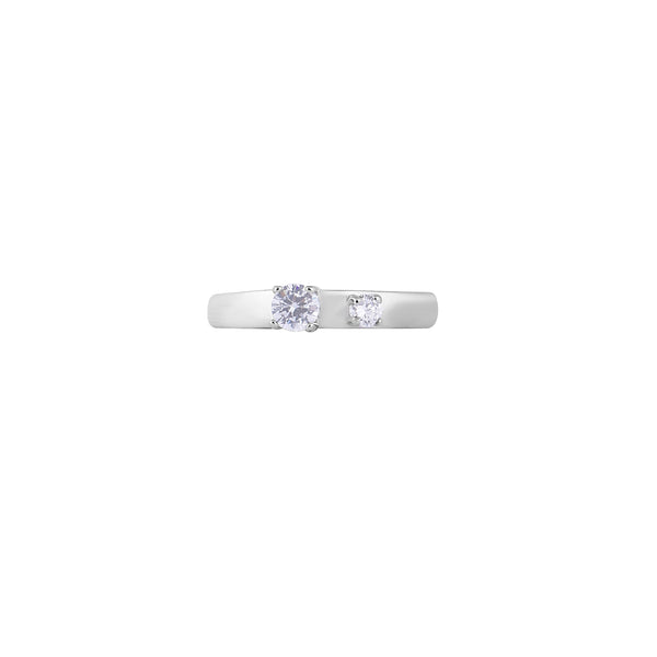 Two Stone CZ Silver Ring for her