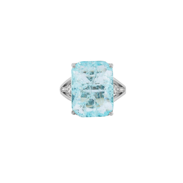 Rectangular Gemstone Accent Silver Ring for her