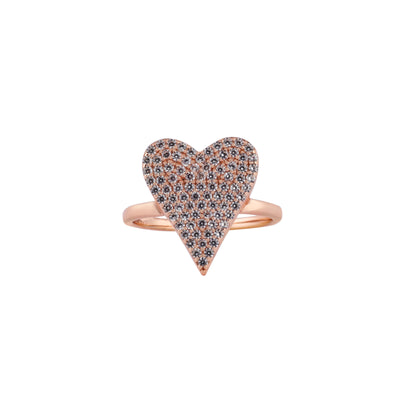 Pave Heart Rose Gold Ring for her