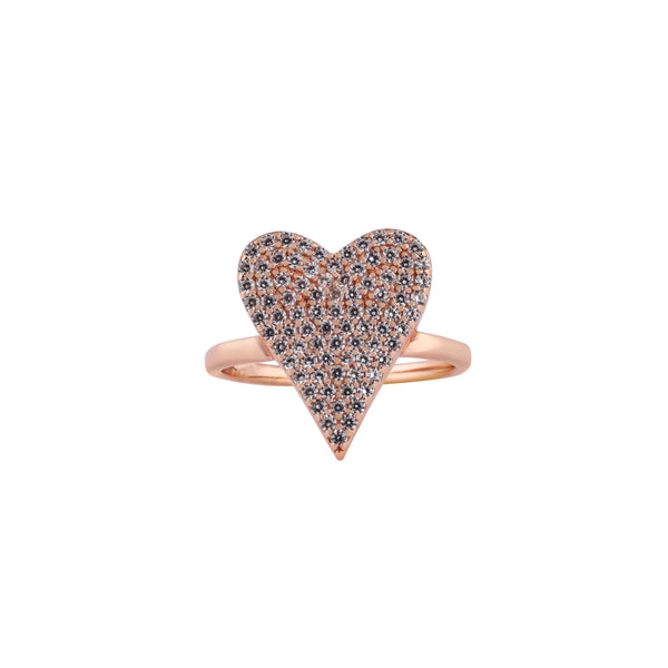 Pave Heart Rose Gold Ring for her