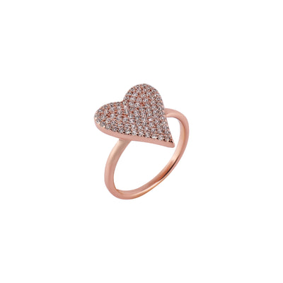 Pave Heart Rose Gold Ring for her