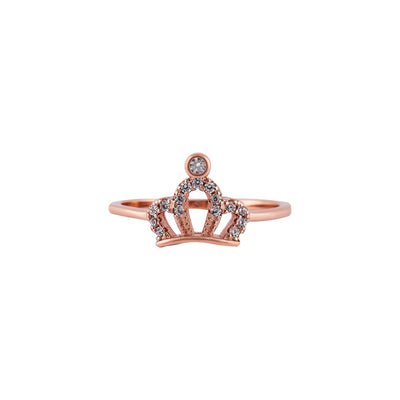 Pave Crown Rose Gold Ring for her