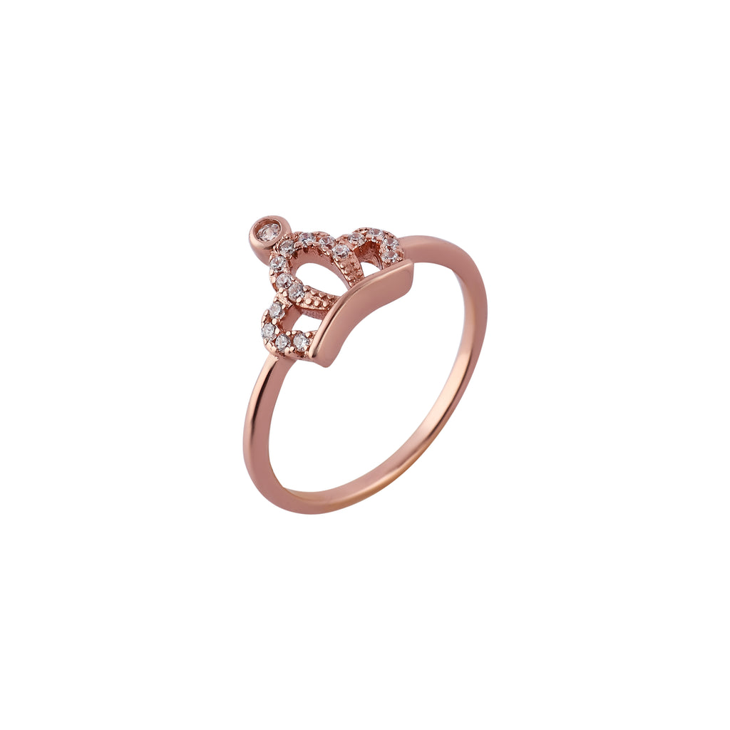 Pave Crown Rose Gold Ring for her