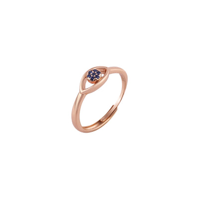 Gemstone Evil Eye Rose Gold Ring for her