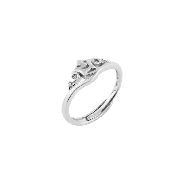 Openwork Detail Silver Ring for her