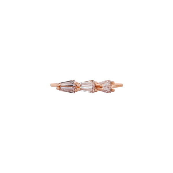 Graduated Baguette CZ Rose Gold Ring for her