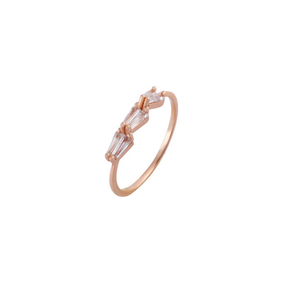 Graduated Baguette CZ Rose Gold Ring for her