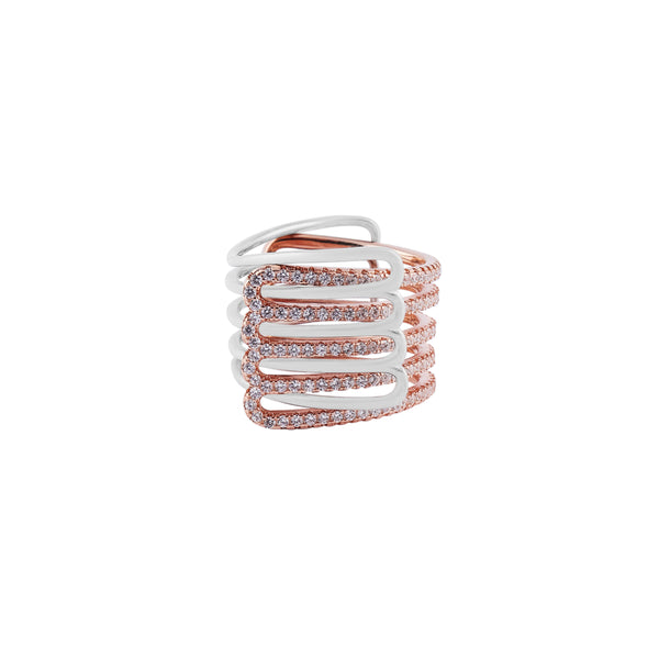 Multi-Row Pave Openwork Two-Tone Ring for her