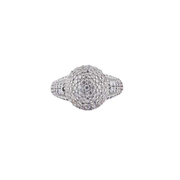 Pave Cluster Silver Ring for her
