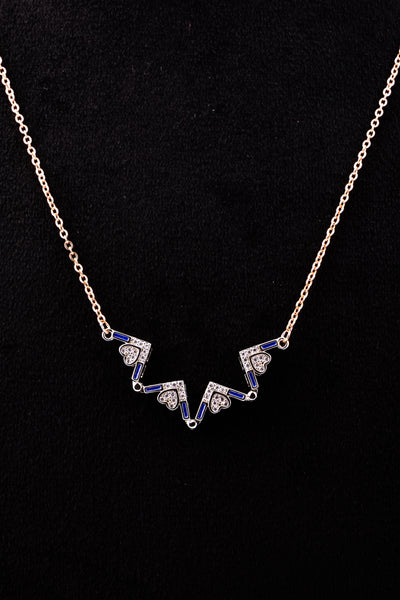 Elegant Heart and Sapphire Cross Pendant Necklace - Flâneur Global® | FG | 925 Fine Silver Jewelry & Accessories
