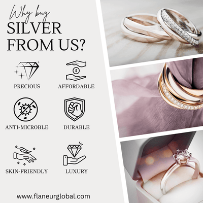 Round Floral Oxidized Silver CZ Ring for her - Flâneur Global® | FG | 925 Fine Silver Jewelry & Accessories
