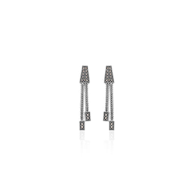 Silver Art Deco Dangles for Her - Flâneur Global® | FG | 925 Fine Silver Jewelry & Accessories