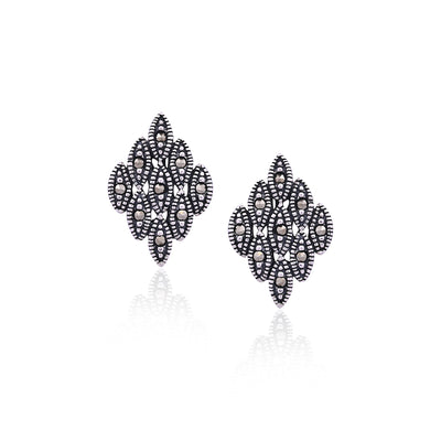 Silver Marquise Cluster Studs for Her - Flâneur Global® | FG | 925 Fine Silver Jewelry & Accessories