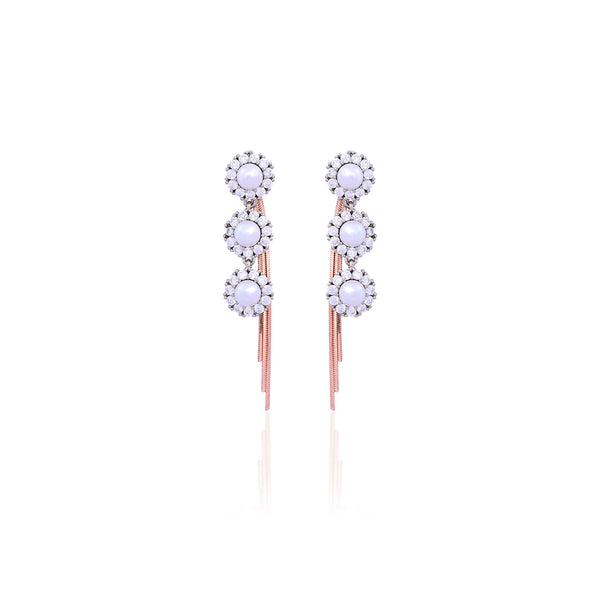 Silver & Rose Gold Multi-Purpose Chain Earrings for Her - Flâneur Global® | FG | 925 Fine Silver Jewelry & Accessories