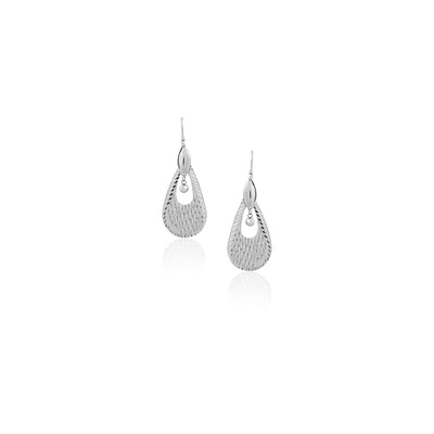 Silver Textured Teardrop Earrings for Her - Flâneur Global® | FG | 925 Fine Silver Jewelry & Accessories