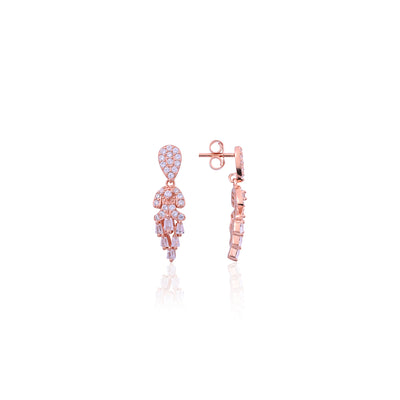 Silver Cascading Crystal Earrings - Flâneur Global® | FG | 925 Fine Silver Jewelry & Accessories